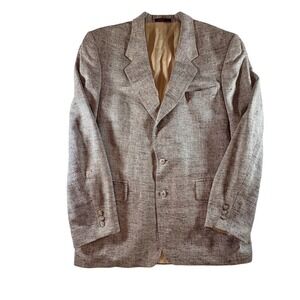 English Manor Tweed Blazer Mens‎ 40R Silk Blend Made in England Multi Color